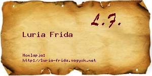 Luria Frida névjegykártya